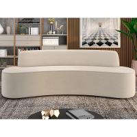 Sofá 4 Lugares Para Sala De Estar Living 230cm Koane D06 Veludo Creme - Mpozenato - 2