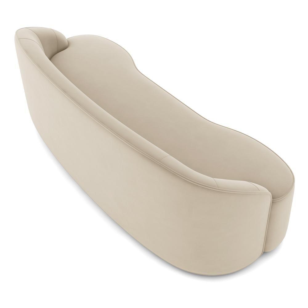 Sofá 5 Lugares Para Sala De Estar Living 280cm Theo D06 Veludo Creme - Mpozenato - 7