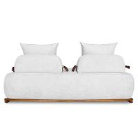 Sofá 2 Lugares 180cm Ilha Base Madeira Viero S06 Boucle Branco - Mpozenato - 7