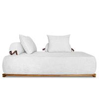 Sofá 2 Lugares 180cm Ilha Base Madeira Viero S06 Boucle Branco - Mpozenato - 9