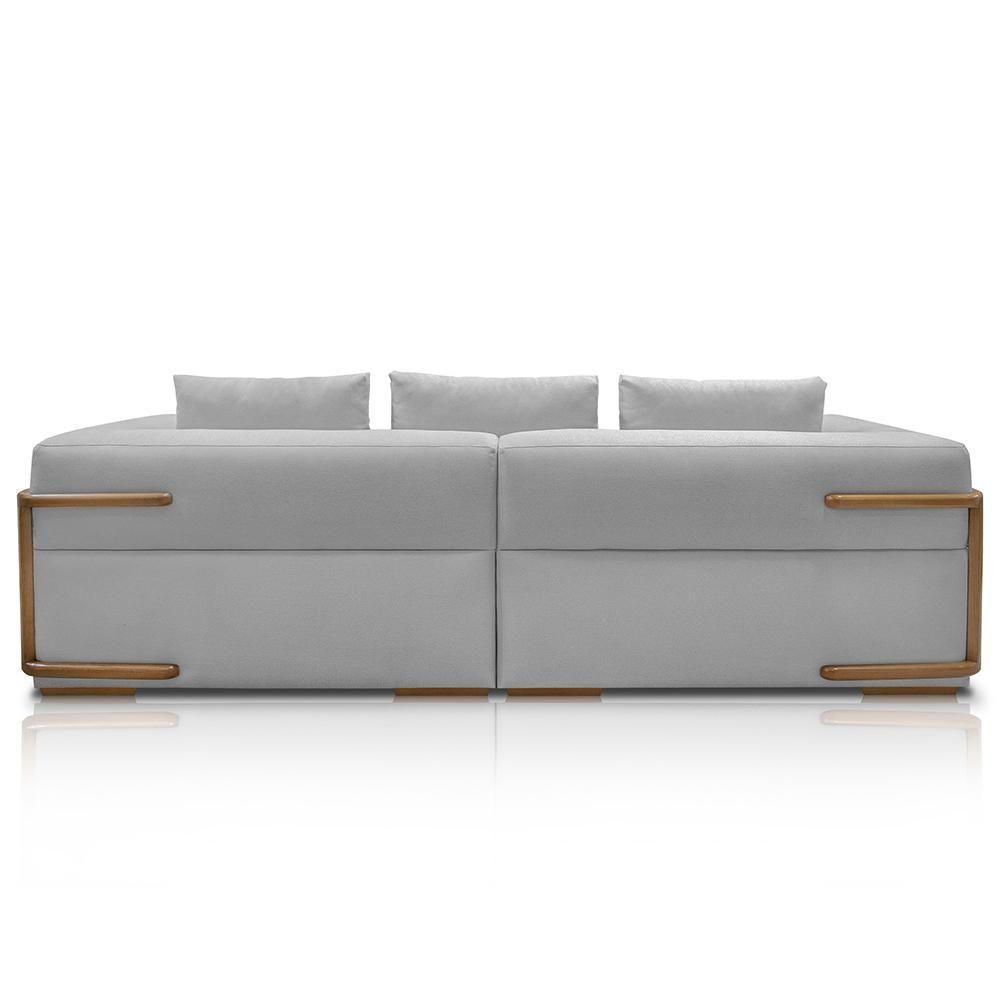 Sofá 3 Lugares Sala De Estar 220cm Willy S06 Linho Grigio - Mpozenato - 6