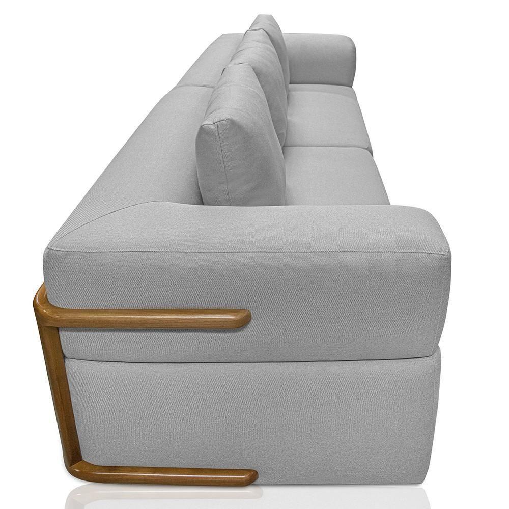 Sofá 3 Lugares Sala De Estar 220cm Willy S06 Linho Grigio - Mpozenato - 7