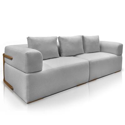 Sofá 3 Lugares Sala De Estar 220cm Willy S06 Linho Grigio - Mpozenato