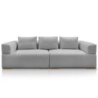 Sofá 3 Lugares Sala De Estar 220cm Willy S06 Linho Grigio - Mpozenato - 5