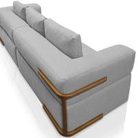 Sofá 3 Lugares Sala De Estar 220cm Willy S06 Linho Grigio - Mpozenato - 8