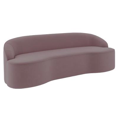 Sofá 3 Lugares Para Sala De Estar Living 180cm Theo D06 Veludo Rosa - Mpozenato