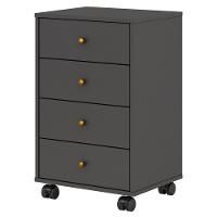 Mesa De Cabeceira 4 Gavetas Presence D02 Grafito - Mpozenato - 1