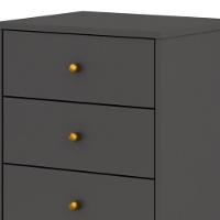 Mesa De Cabeceira 4 Gavetas Presence D02 Grafito - Mpozenato - 2