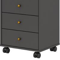 Mesa De Cabeceira 4 Gavetas Presence D02 Grafito - Mpozenato - 3