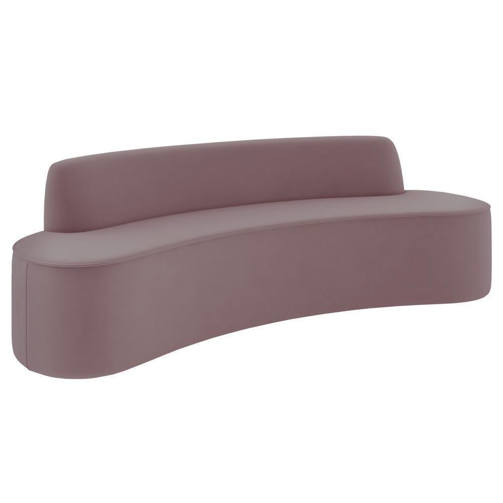 Sofá 4 Lugares Para Sala De Estar Living 230cm Koane D06 Veludo Rosa - Mpozenato - 1