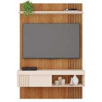 Painel Para Tv 45 Pol Com Bancada Suspensa 120cm Jade Freijó/off White - Caemmun - 5