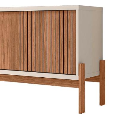 Rack Para Sala Bancada De Tv 72 Pol Ripado 184cm Tannen Freijó/off White - Caemmun