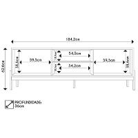Rack Para Sala Bancada De Tv 72 Pol Ripado 184cm Tannen Freijó/off White - Caemmun