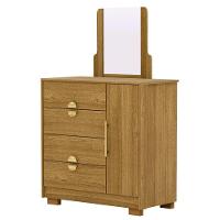 Cômoda Para Quarto 93cm Com Espelho Nara Nature V02 - Mpozenato - 1