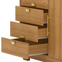 Cômoda Para Quarto 93cm Com Espelho Nara Nature V02 - Mpozenato - 5