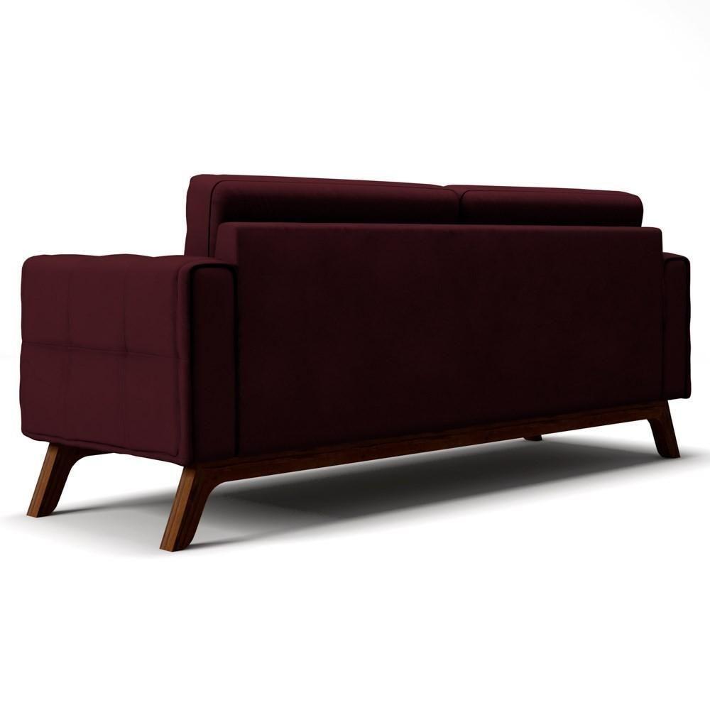 Sofá 260 Cm 4 Lugares Sandero C-278 Veludo Marsala - Domi - 4
