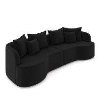 Sofá 4 Lugares Orgânico Living 250cm Mersa Veludo K01 D'rossi Preto - 1