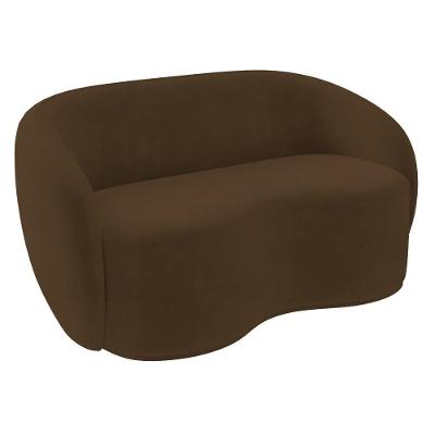 Sofá 3 Lugares Living Orgânico Sala De Estar 180cm Garbin Z08 Veludo Marrom - Mpozenato