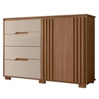 Cômoda Para Quarto 147cm Com 4 Gavetas Rusk Carvalho-fendi Z17 - Mpozenato - 1