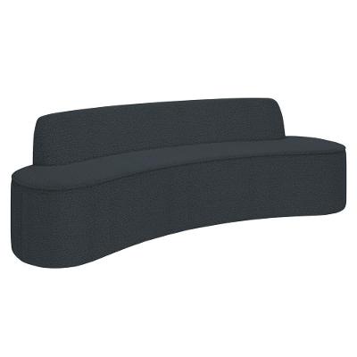 Sofá 3 Lugares Para Sala De Estar Living 210cm Koane D06 Bouclê Cinza Escuro - Mpozenato