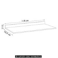 Tampo Para Balcão De Cozinha 118cm Mdp Z34 Grafite - Mpozenato - 4