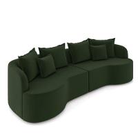 Sofá 4 Lugares Orgânico Living 250cm Mersa Veludo K01 D'rossi Verde - 1