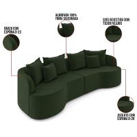 Sofá 4 Lugares Orgânico Living 250cm Mersa Veludo K01 D'rossi Verde - 3