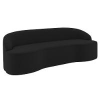 Sofá 2 Lugares Para Sala De Estar Living 150cm Theo D06 Veludo Preto - Mpozenato - 1