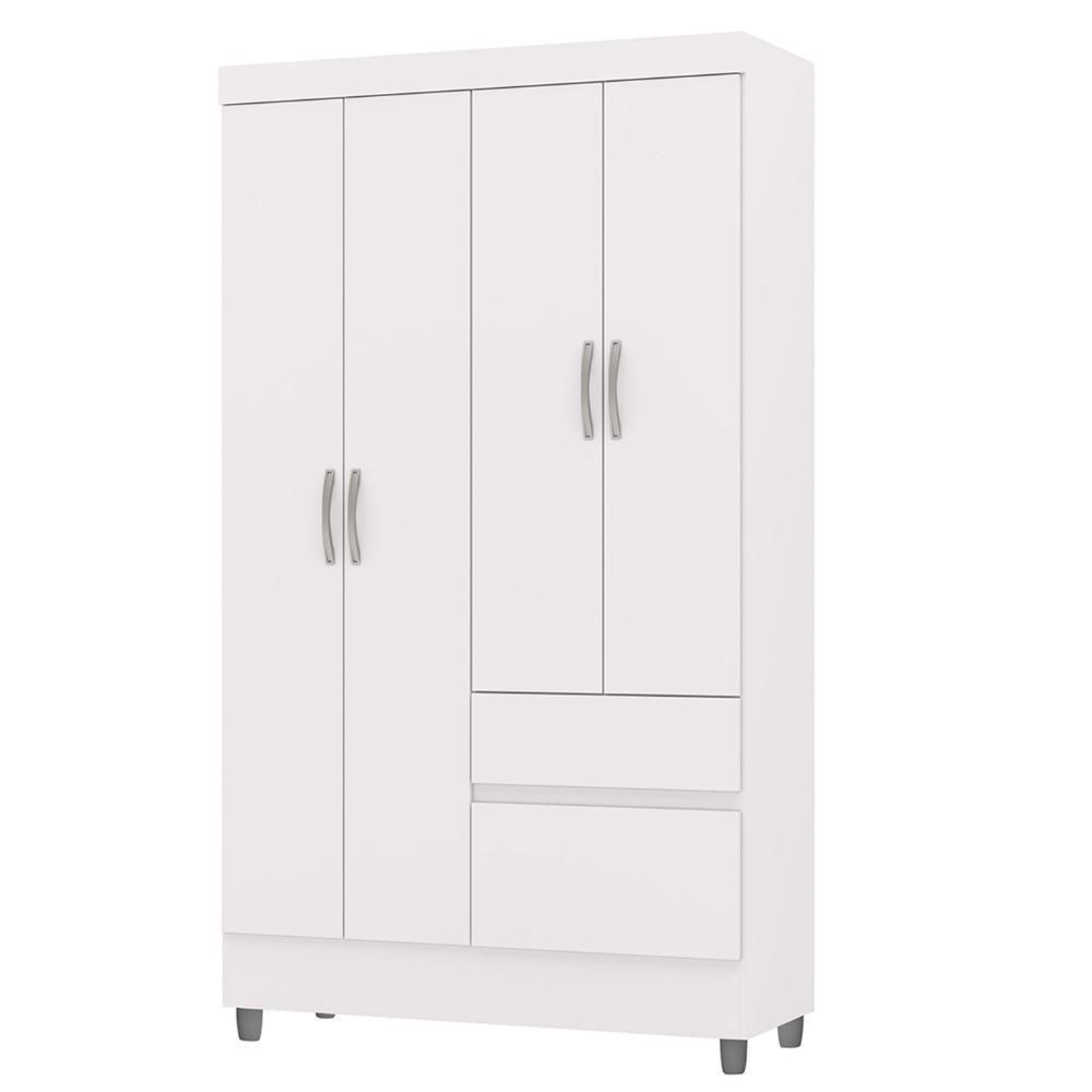 Guarda Roupa Solteiro 103cm Com 4 Portas Ideal Flex Branco - Vila Rica - 1
