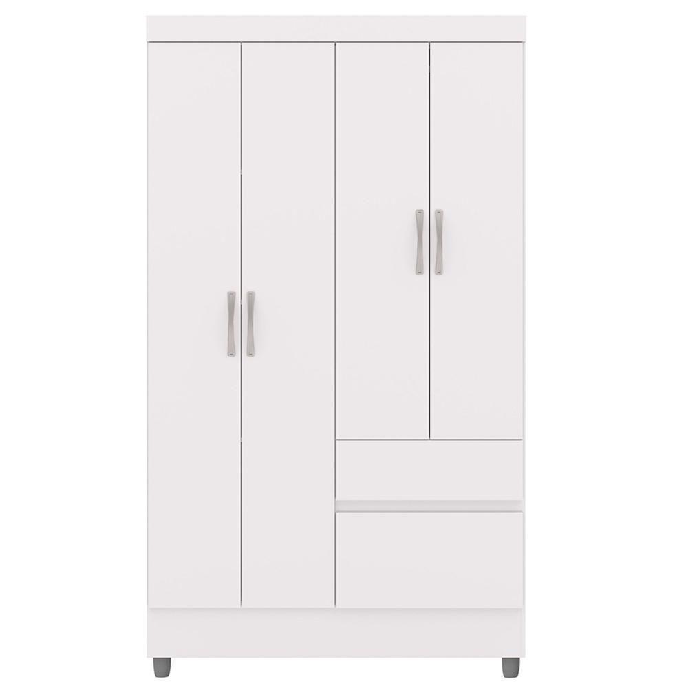Guarda Roupa Solteiro 103cm Com 4 Portas Ideal Flex Branco - Vila Rica - 7