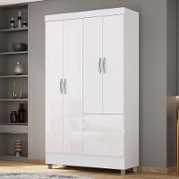 Guarda Roupa Solteiro 103cm Com 4 Portas Ideal Flex Branco - Vila Rica - 2