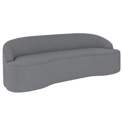 Sofá 3 Lugares Para Sala De Estar Living 210cm Theo D06 Bouclê Cinza - Mpozenato