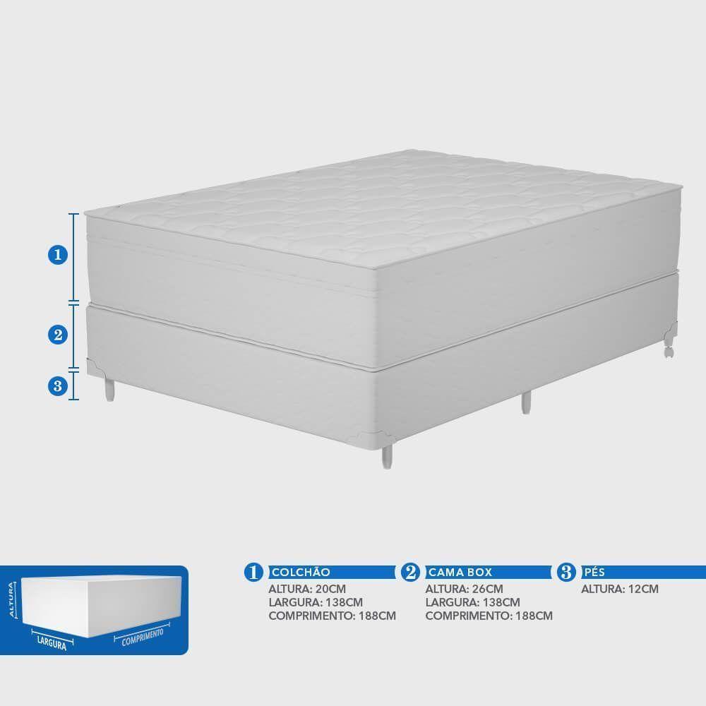 Conjunto Box Casal Mola Ensacada Prodormir Vegas Comfort (138x188x46cm) - 5