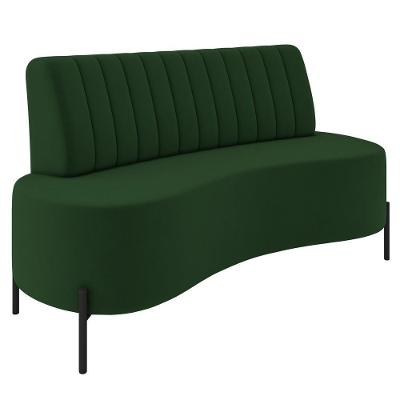Sofá 2 Lugares 160cm Pés Aço Preto Tamar Z08 Veludo Verde - Mpozenato