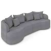 Sofá 3 Lugares 210cm Orgânico Quito Z08 Boucle Grafite - Mpozenato - 1