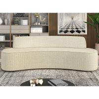 Sofá 5 Lugares Para Sala De Estar Living 280cm Koane D06 Linho Creme - Mpozenato - 2