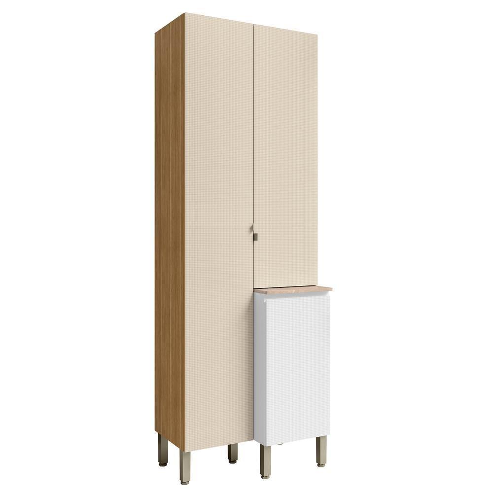 Paneleiro De Cozinha 3 Portas Minsk Branco/soft/freijó Z06 - Mpozenato - 1