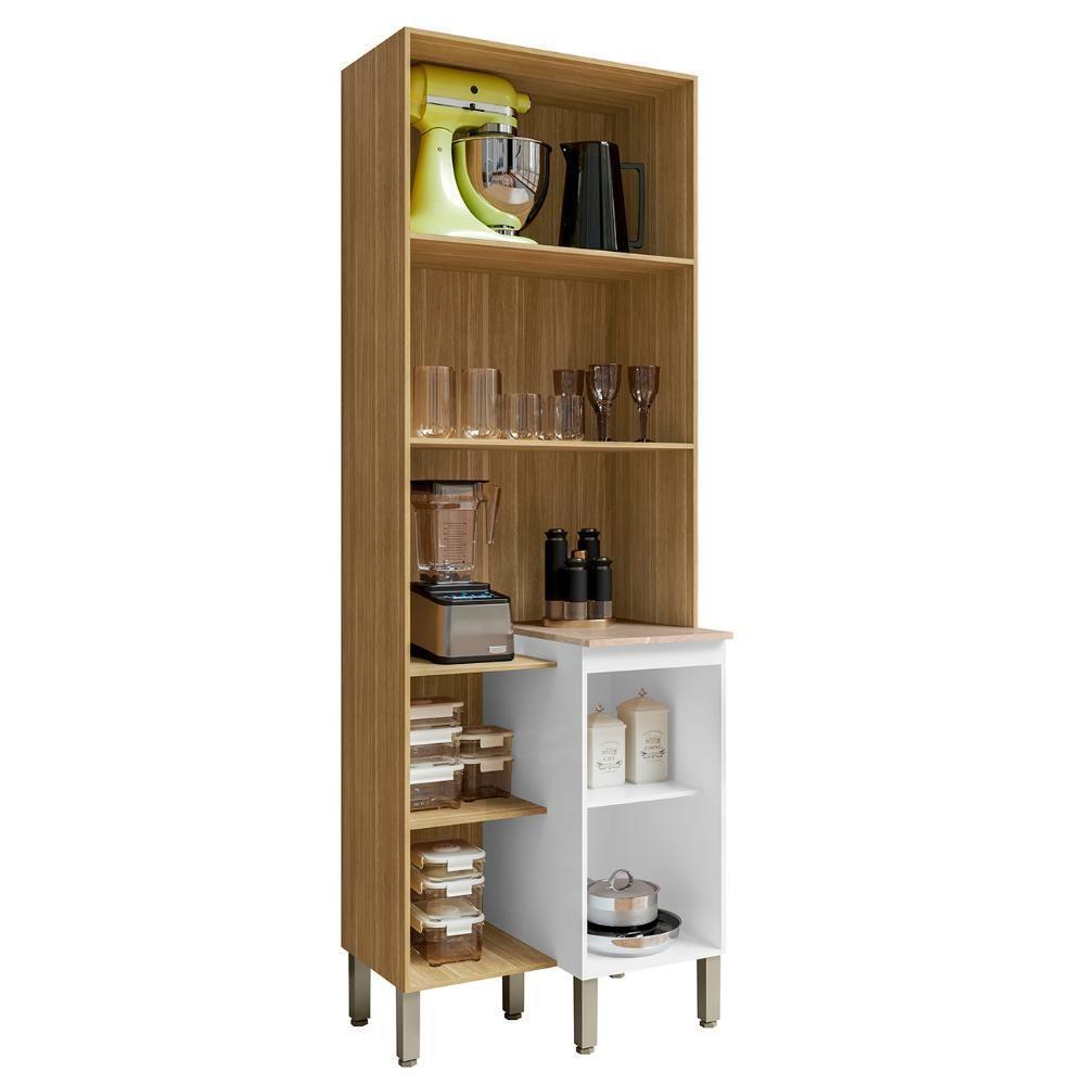 Paneleiro De Cozinha 3 Portas Minsk Branco/soft/freijó Z06 - Mpozenato - 5