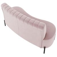 Sofá 2 Lugares 160cm Pés Aço Preto Tamar Z08 Veludo Rosê - Mpozenato - 7