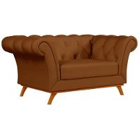 Sofá 150cm 2 Lugares Base Madeira Império C-262 Veludo Telha - Domi - 1