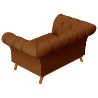 Sofá 150cm 2 Lugares Base Madeira Império C-262 Veludo Telha - Domi - 5