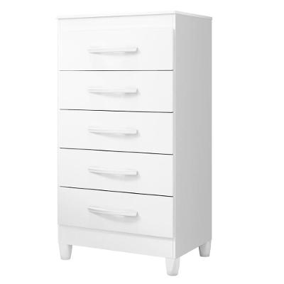Cômoda Para Quarto 5 Gavetas 56cm Thais Flex A02 Branco - Mpozenato