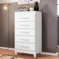 Cômoda Para Quarto 5 Gavetas 56cm Thais Flex A02 Branco - Mpozenato - 2