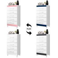 Cômoda Para Quarto 5 Gavetas 56cm Thais Flex A02 Branco - Mpozenato - 5