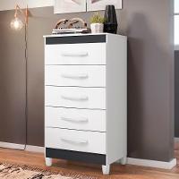 Cômoda Para Quarto 5 Gavetas 56cm Thais Flex A02 Branco - Mpozenato - 7