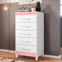 Cômoda Para Quarto 5 Gavetas 56cm Thais Flex A02 Branco - Mpozenato - 9