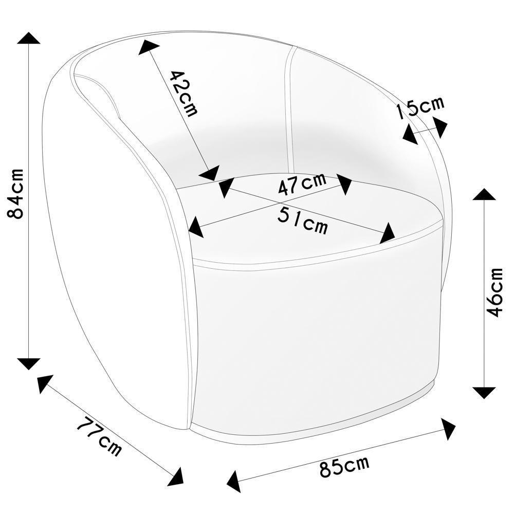 Sofá 2 Lugares Living 160cm E 1 Poltrona Giratória Garbin Z08 Veludo Bege - Mpozenato - 5