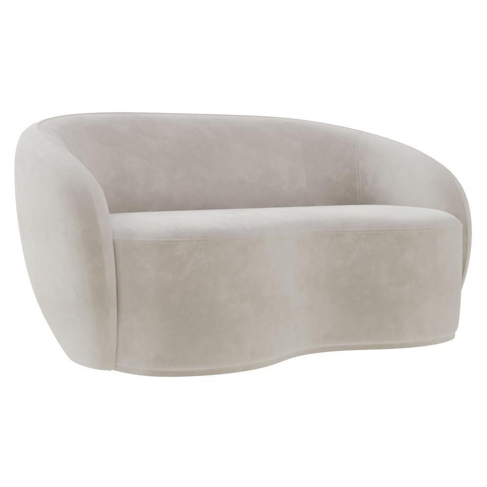 Sofá 2 Lugares Living 160cm E 1 Poltrona Giratória Garbin Z08 Veludo Bege - Mpozenato - 9