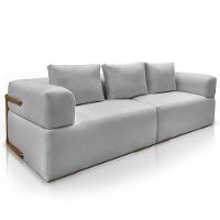 Sofá 4 Lugares Sala De Estar 260cm Willy S06 Linho Grigio - Mpozenato - 1