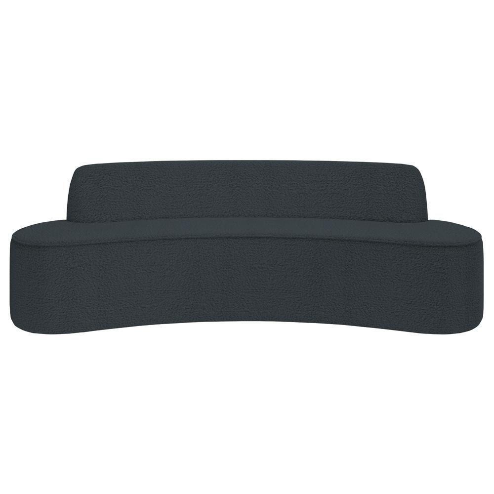 Sofá 5 Lugares Para Sala De Estar Living 280cm Koane D06 Bouclê Cinza Escuro - Mpozenato - 6